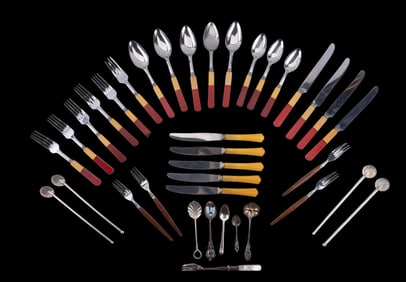 Bakelite and Sterling Flatware and Utensils