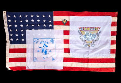 48-Star American Flag and Handkerchiefs