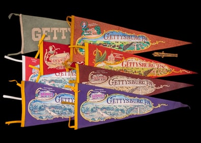 Mid Century Gettysburg Souvenir Pennants