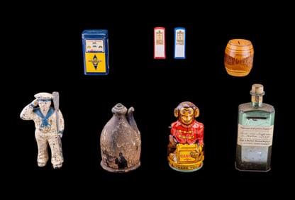 Vintage Tin and Iron Coin Banks, S&P