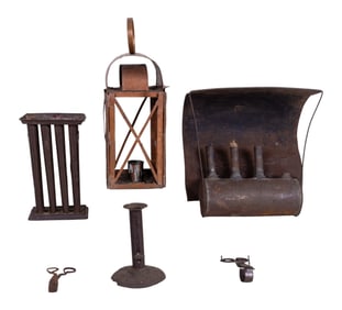 Antique Candle Mold, Snips, Kerosene Lighting