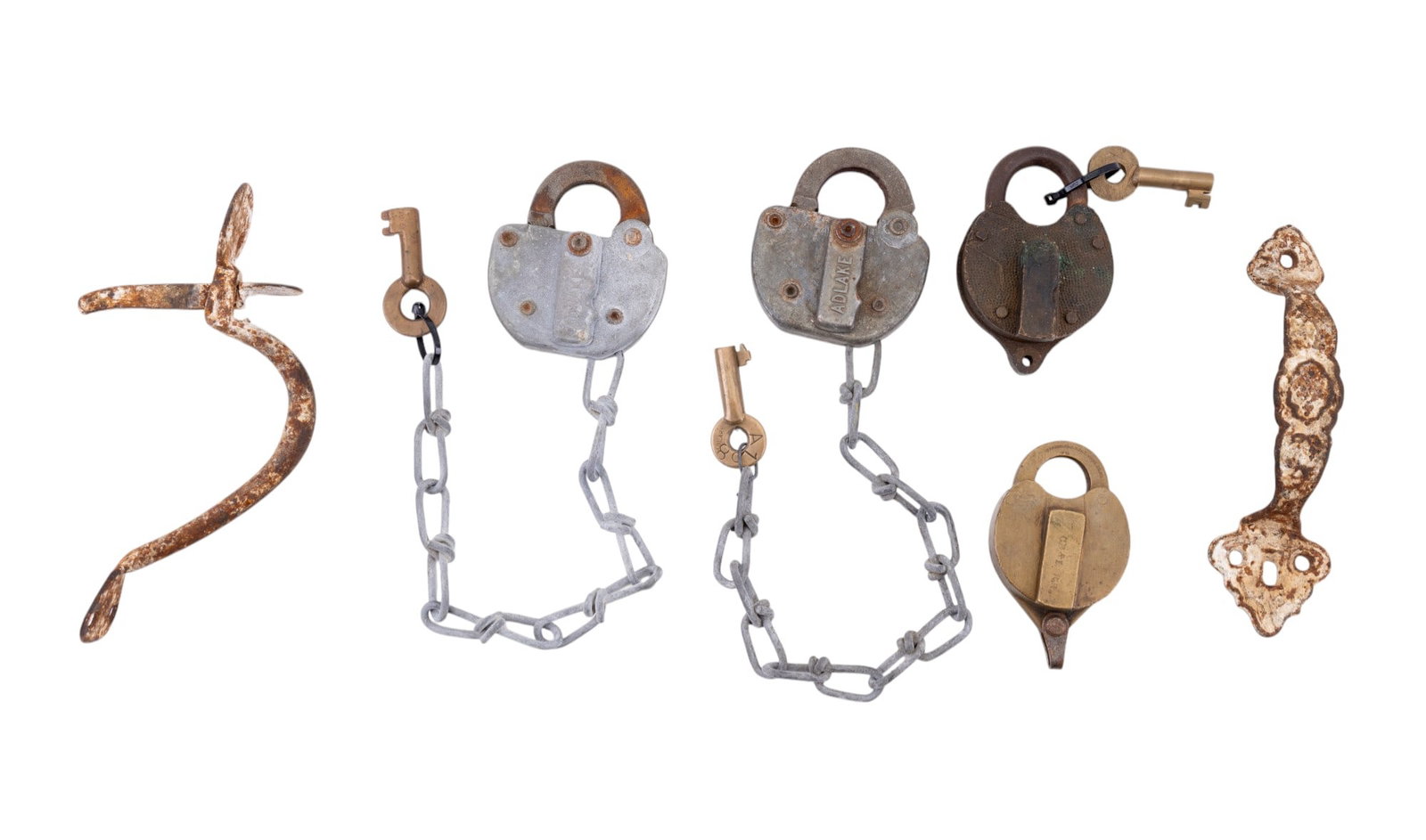 Antique Railroad Padlocks and Door Pulls (1 of 9)