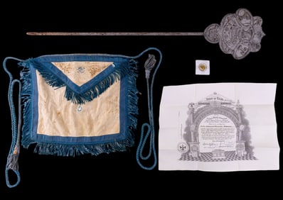 Freemason Apron, Oddfellows, & Scottish Rite Cert