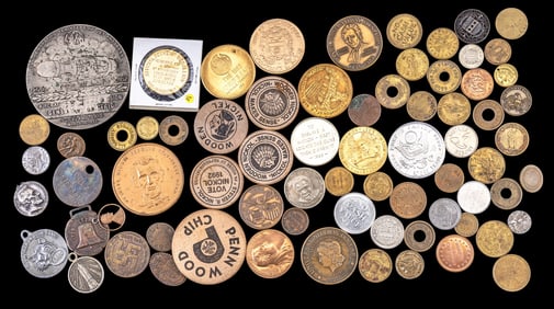 Vintage Commemorative Coins, Tokens,Wooden Nickels