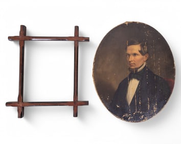 Antique Oval Painting and Vintage Style Frame