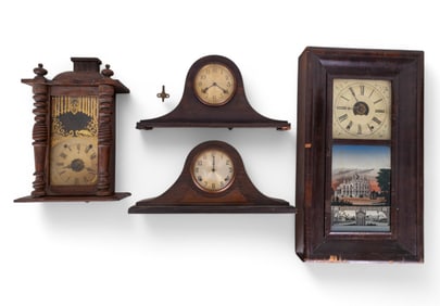 Antique Clocks (4) w/ Wm. Gilbert and New Haven
