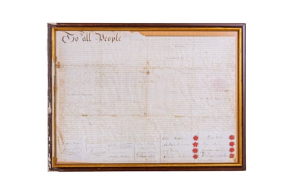 1840 Indenture Deed Release, Framed