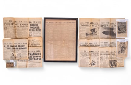 Vintage Newspapers w/ Famous Events