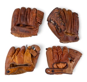 Four Mid 20th Century Baseball Gloves