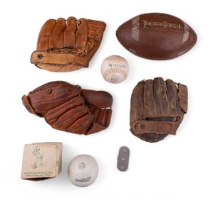 20th C Baseball Gloves, Balls, Wilson Accessories