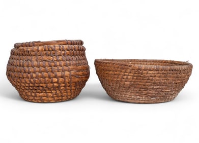 Two Antique Rye Baskets
