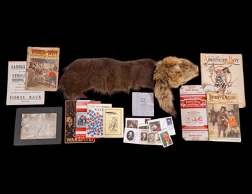Fur Hat & Pelt, Daniel Boone Literature, Ephemera