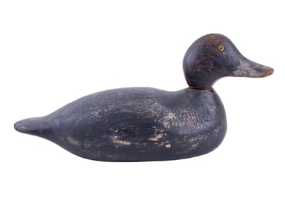 Black Duck Carved Wood Decoy