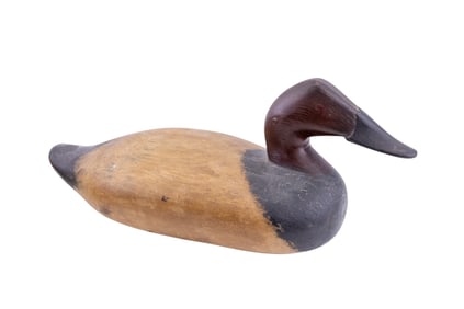 Canvasback Drake Carved Wood Duck Decoy