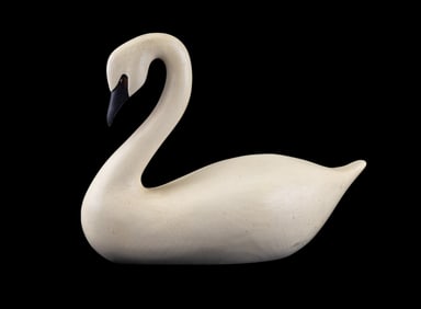 Swan Carved Wood Decoy