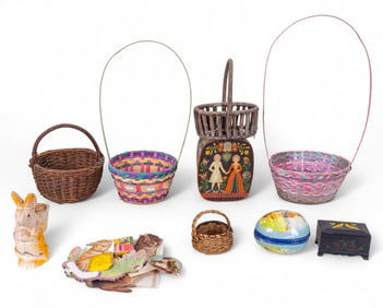 20th C. Easter Baskets & Other Items