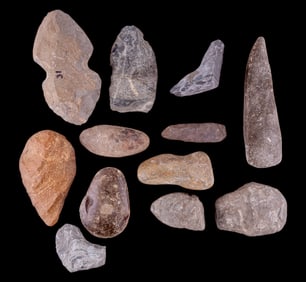 Large Native American Early Hand Axes (12)