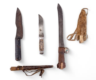Native American Knives & Sheaths + Colonial Knife