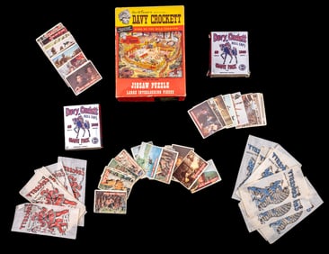 Davy Crockett Caps, Transfers, Puzzle, & Cards