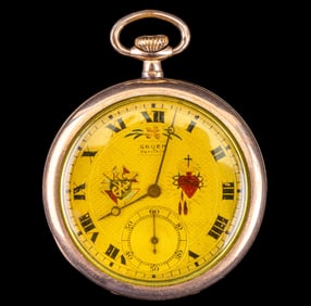 Gruen Verithin Pocket Watch - Decorated Face