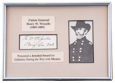 Union Gen. Henry W. Wessells Signature, Framed