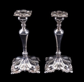 Mid Century Homan MFG Plated Candlesticks