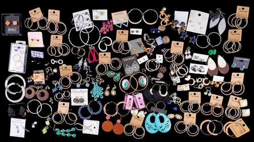Over 100 Pairs of Costume Jewelry Earrings