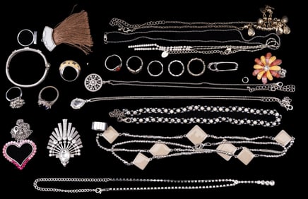 Rhinestone Jewelry, Sterling Silver