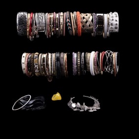 Collection of Approximately 100 Bangle Bracelets F