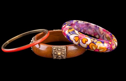 Over 50 Bangle Bracelets w/ Rhinestone & More