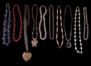 Earth Tone Costume Jewelry Necklaces (10pcs)