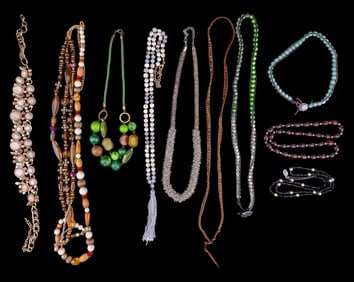 Costume Necklaces, Some Stone & Amber Style