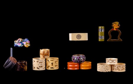 Napkin Rings w/ Carved, Popeye, Bakelite