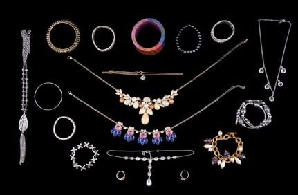 Assorted Costume Jewelry Lot Including Necklaces,