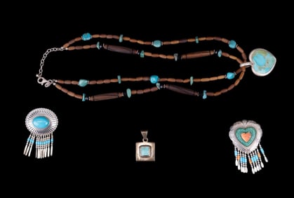 Sterling Silver Native Am Turquoise Jewelry