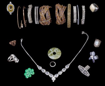 Collection of Rhinestone and Natural Stone Jewelry