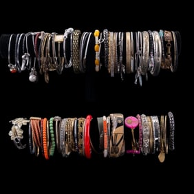 Collection of Approximately 75 Bangle Bracelets Fe