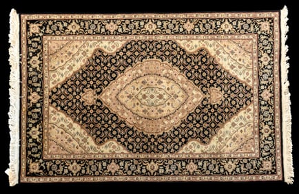 Persian Rug w/ Tan & Black Design