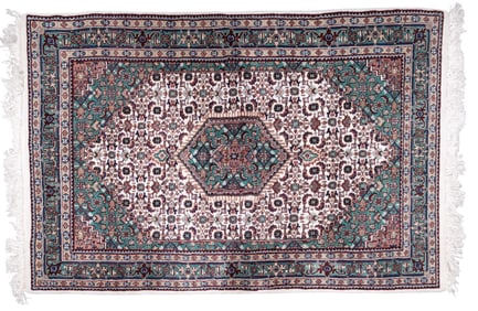 Persian Nain Rug w/ Blue-Green Color
