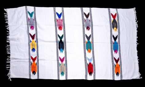 Hand-Woven Native American Northwest Fish Blanket
