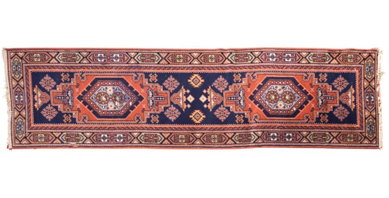 Semi-Antique Persian Karajeh Runner Rug (~7'4"L)