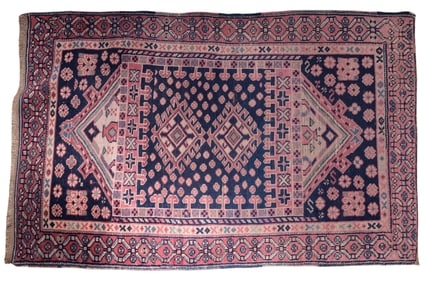 Turkish Rug w/ Geometric & Floral Design