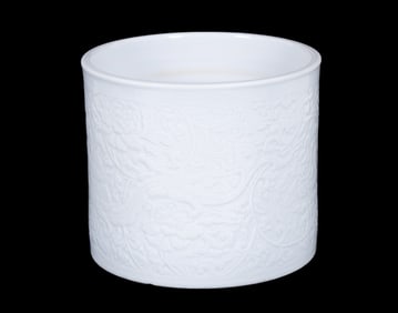 Chinese White Porcelain Brush Pot w/ Kangxi Mark