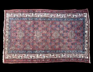 Hand-Made Caucasian Rug w/ Geometric Patterns