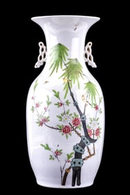Chinese Porcelain Baluster Vase w/ Bird Design