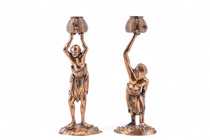 Japanese 19th C. Ashinaga-Tenaga Metal Figurines