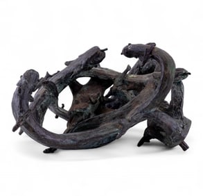 Bronze Intertwined Eel Sculpture