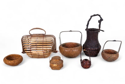 Japanese Ikebana Baskets (6) of Various Forms