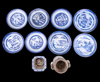 Canton Blue & White Porcelain + Iznik Albarello