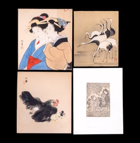 Japanese Hand-Tinted Prints Att. To 19th C Artists